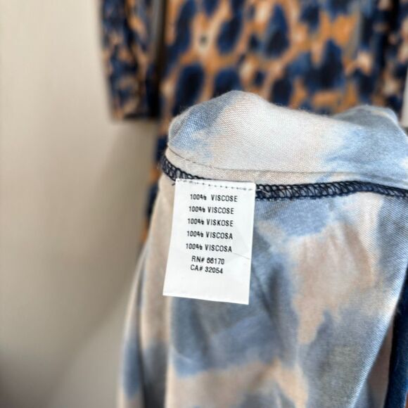 Anthropologie Blue and Tan Maxi Dress - Picture 2 of 6